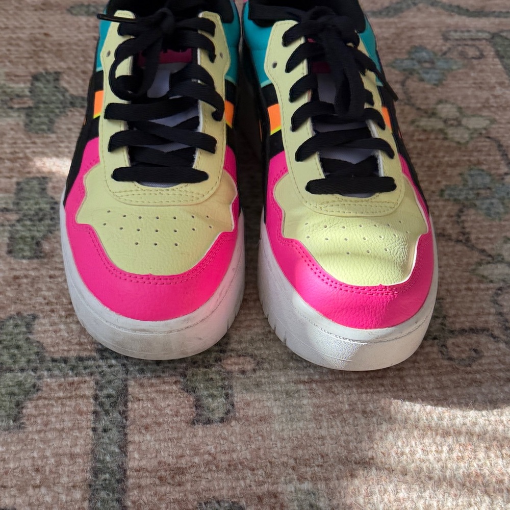 Asics Women's Multicolor Platform Sneakers - Pink, Teal, Black, Yellow, Cream - Picture 3 of 3